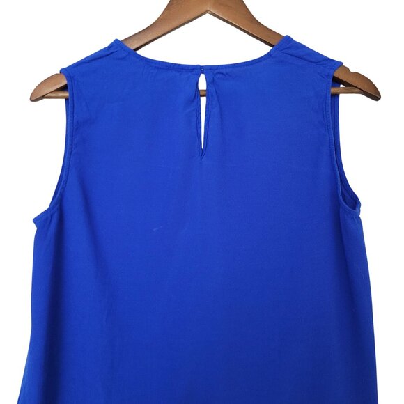 Madewell Sleeveless V-Neck Top Womens Size M Blue High-Low Hem Style G5415 - Picture 4 of 7